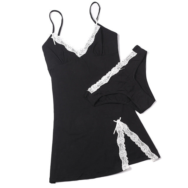 Cotton Nightgown Women Lace Nightdress