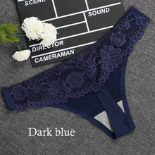Load image into Gallery viewer, Sexy Women G-string Thongs Lace Floral Sheer Low Waist Underwear