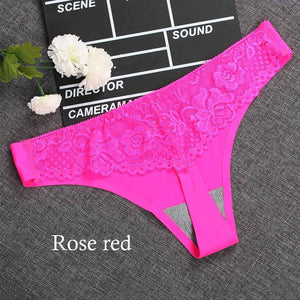 Sexy Women G-string Thongs Lace Floral Sheer Low Waist Underwear