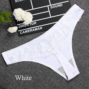 Sexy Women G-string Thongs Lace Floral Sheer Low Waist Underwear
